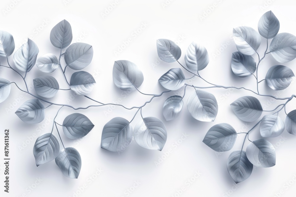 Canvas Prints Delicate transparent leaves in a soft minimalist composition highlighting the intricate beauty of natures design in an elegant serene illustration