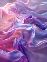 Obraz premium Abstract fluid shapes with soft purples and pinks, ample copy space