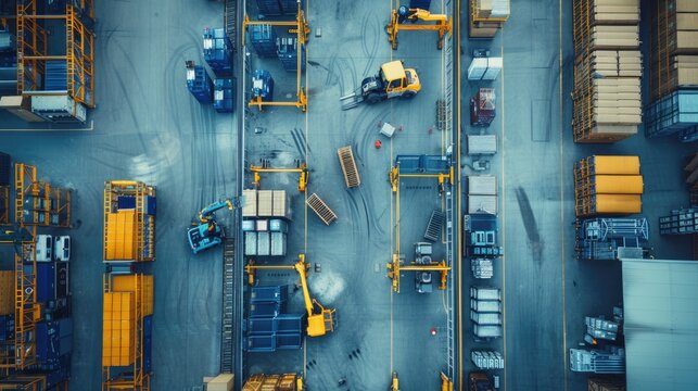 Futuristic Smart Warehouse with Robotic Arms and AI-Driven Inventory Systems for Optimized Logistics Operations