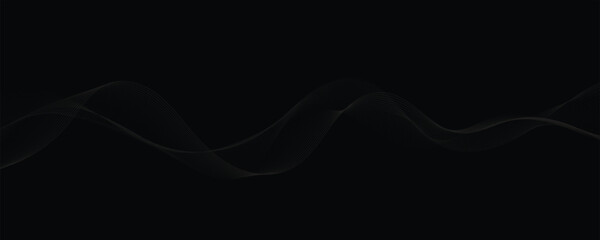 Wave lines vector illustration. Curve wave seamless pattern. Line art striped graphic template.
