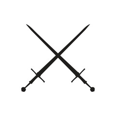 Crossed swords silhouette vector file along with jpg