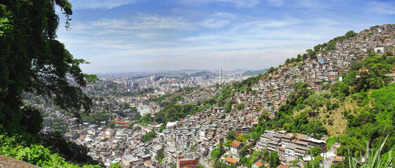 The largest favela in Brazil is located just outside Rio de Janeiro. The Rocinha favela
