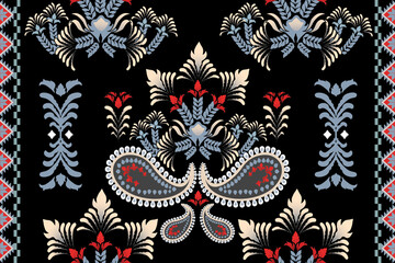 Damask seamless pattern fabric textile