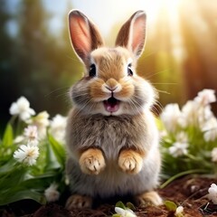 Obraz premium rabbit in the grass