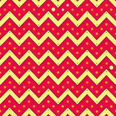 seamless pattern of chevron design with embedded polka dots in each stripe, Generative AI