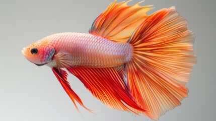 Fototapeta premium Vibrant Siamese Fighting Fish with Flowing Fins. Betta Fish Beauty