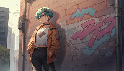 Grunge Urban Wall: A weathered urban wall with peeling paint and graffiti, adding an edgy vibe to any design.