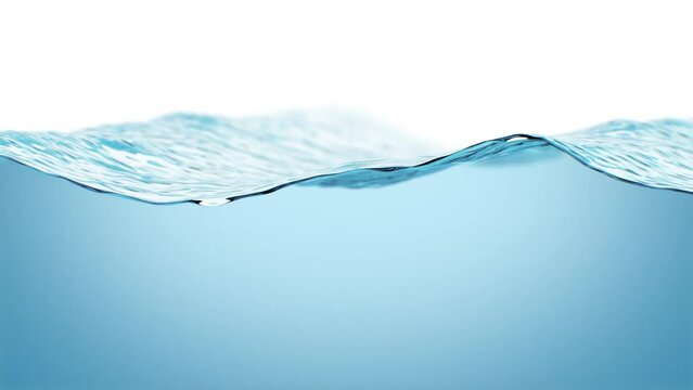 Beautiful Water Surface Waving Close-up in DOF Blur Seamless. Endless Sea Waves Abstract 3d Animation Looped Slow Motion Background. Rippled Water and Blue Underwater. Nature Concept 4k 3840x2160.