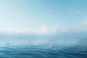 Fototapeta premium Blue haze blankets sky over serene water, perfect for weather, nature, and scenery photography