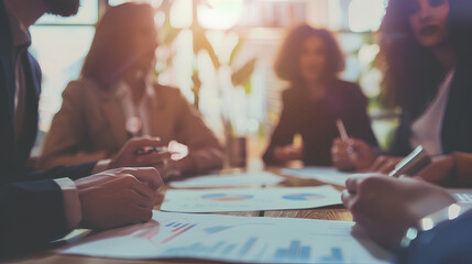 Business Consulting meeting working and brainstorming new business project finance investment concept