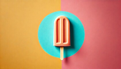 A minimalist image of a popsicle on a solid color background
