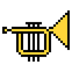 Trumpet in pixel art style