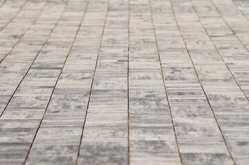 paving path made of gray decorative tiles