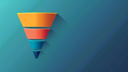 Wireframe sales funnel side view showing customer journey advanced tone Splitcomplementary color scheme