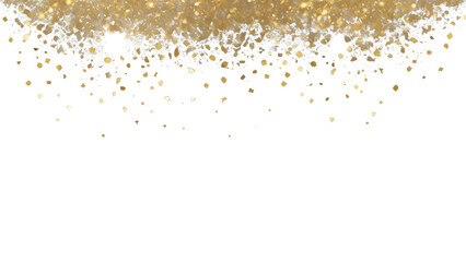 Generative AI. Gold glitter Confetti Texture on Transparent Background