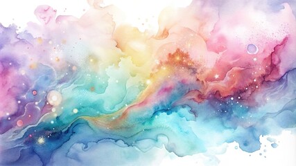 Abstract watercolor background with flowing ink splashes and marbling effects