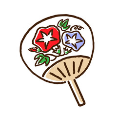 朝顔の絵が入った団扇
A paper fan with a picture of a morning glory