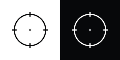 Target crosshair icon set black and white vector design