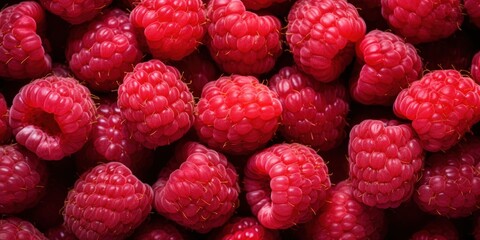 Close-up of Fresh, Ripe Raspberries