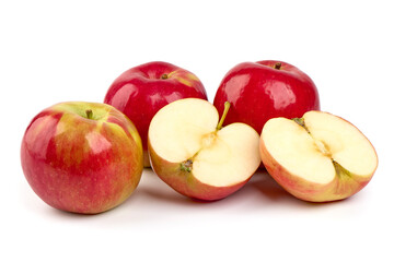 Red prince apples, isolated on white background.