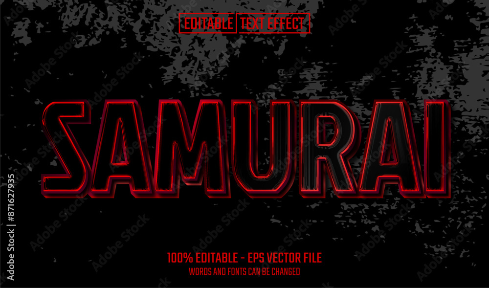 Canvas Prints samurai editable text effect