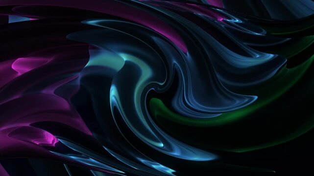Abstract colorful wavy background in bright. Halographic gradient. Multicolor metallic surface. Modern colorful wallpaper. Seamless loop animation.