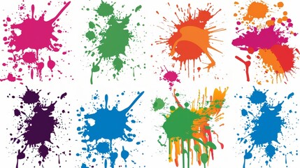 Fototapeta premium Colorful Paint Splatter Collection.