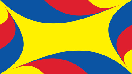 Primary colors background, blue, red, and yellow with round shape. Vector illustration.