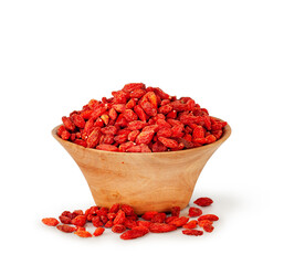 Dried goji berries isolated on a white background