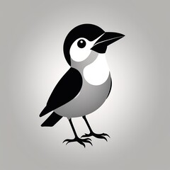 Fototapeta premium Monochrome Bird Icon Set in Vector flat Style