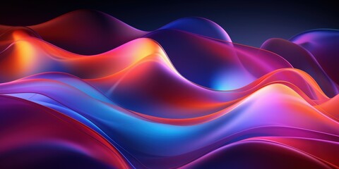 Fototapeta premium Abstract Colorful Waves, Dynamic 3D Illustration