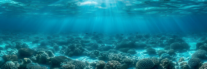 Fototapeta premium underwater ocean blue turquoise sea texture background