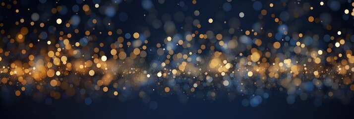 Obraz premium Golden and Blue Bokeh Lights