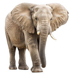 Fototapeta premium Portrait of Elephant in isolated on white and transparant background PNG