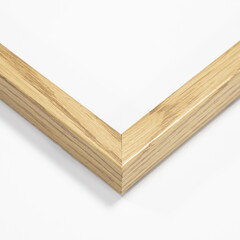 A close up of an art picture frame moulding on a white isolated background