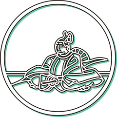 カラーシャドウ円形シンプル百人一首　藤原基俊