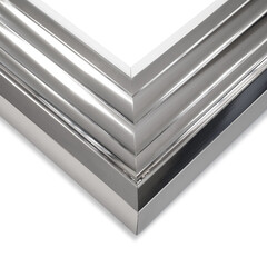 A close up of an art picture frame moulding on a white isolated background