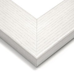 A close up of an art picture frame moulding on a white isolated background