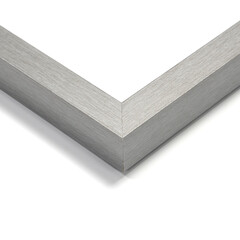 A close up of an art picture frame moulding on a white isolated background