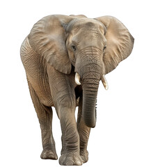 Portrait of Elephant in isolated on white and transparant background PNG
