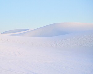 Unusual natural landscapes in White Sands Dunes in New Mexico, USA