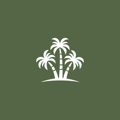 Obraz premium three palm nature tree logo vector illustration template design