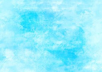 Bright watercolor blue background with blur（水色の水彩絵の具で描いたようなぼかしのある明るい背景 ）