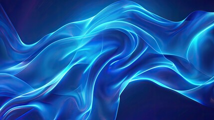 Obraz premium Abstract illustration of blue neon waves, perfect for modern and sophisticated digital designs