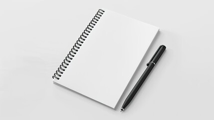 Blank closed spiral notepad mockup on a white background, realistic design