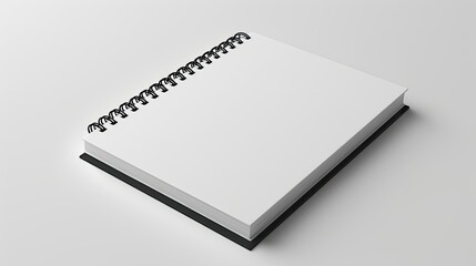 Blank closed spiral-bound notepad mockup, realistic and isolated on white