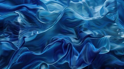 Obraz premium Blue neon soft waves backdrop, perfect for serene and stylish digital compositions