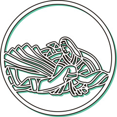 カラーシャドウ円形シンプル百人一首　待賢門院堀河