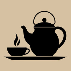 
     Tea house logo vector illustration.
