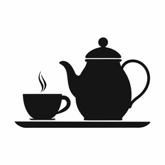 
     Tea house logo vector illustration.
